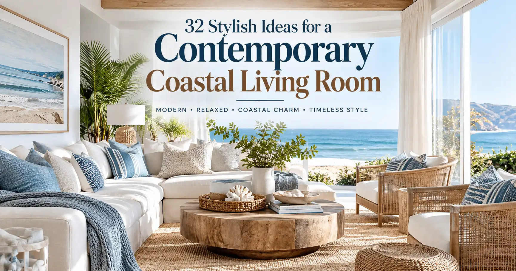 32 Contemporary Coastal Living Room Ideas for a Fresh, Modern Home